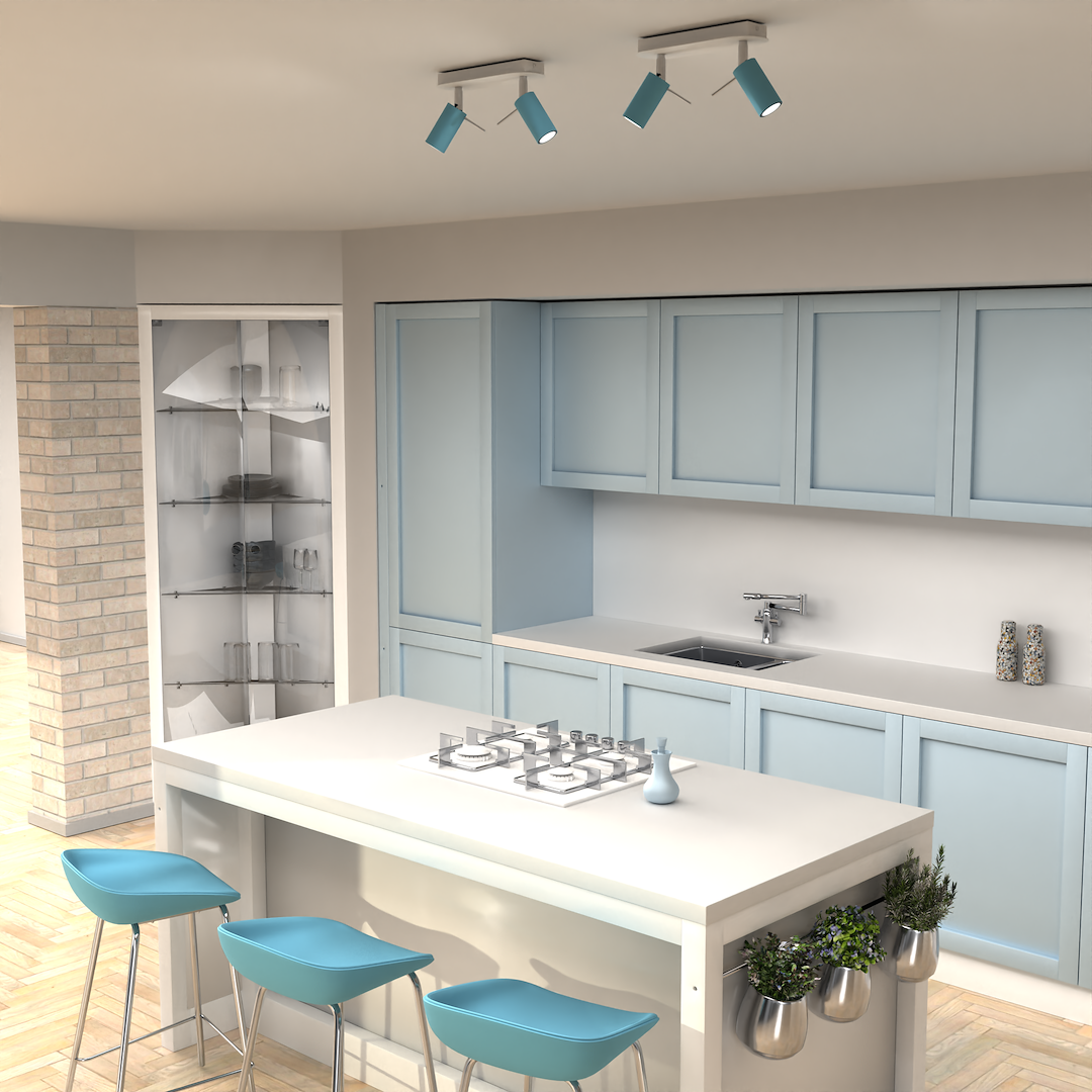 Lampa sufitowa Preston 2x mini GU10 Niebieski/Biały Milagro - obrazek 4