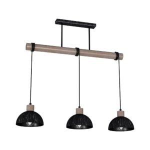 Lampa wisząca ERIK Sawn black/Patinated wood 3XE27 Milagro