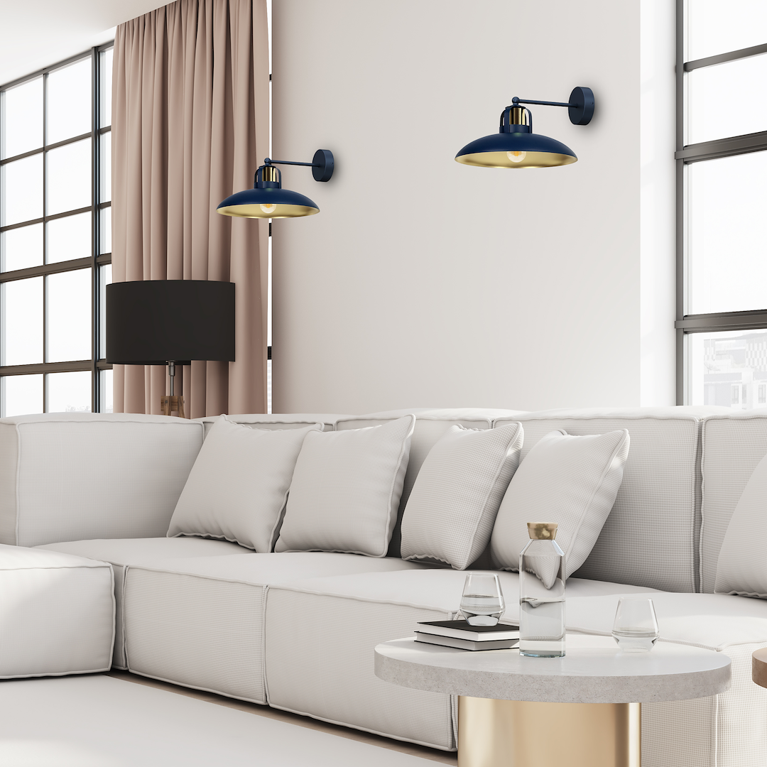 Kinkiet FELIX NAVY BLUE/GOLD 1xE27 Milagro - obrazek 2