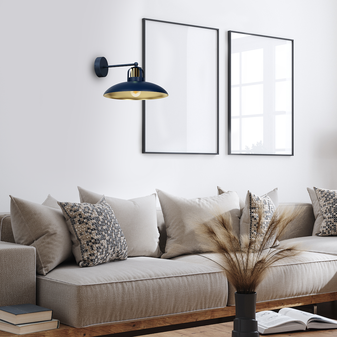 Kinkiet FELIX NAVY BLUE/GOLD 1xE27 Milagro - obrazek 3