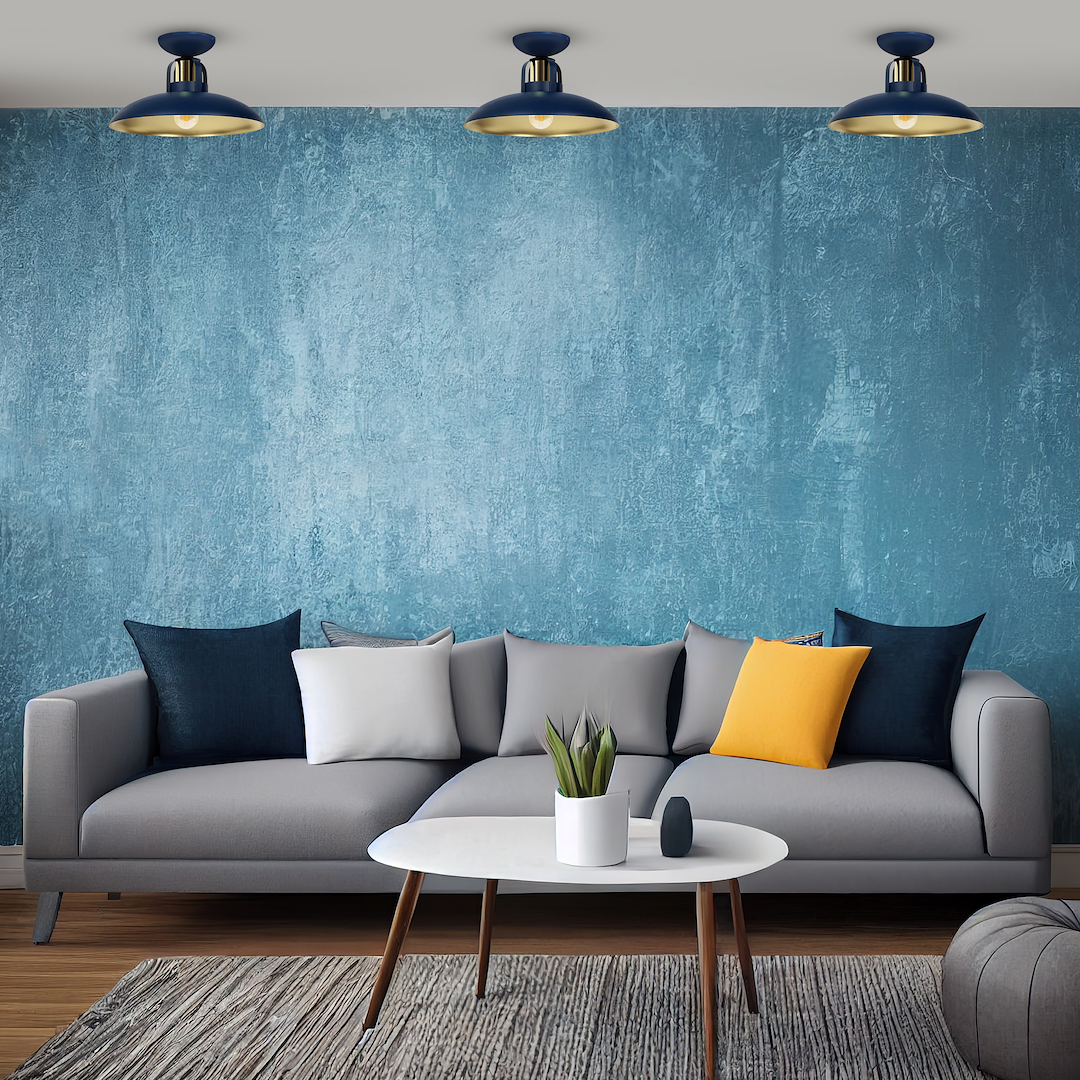 Lampa sufitowa FELIX NAVY BLUE/GOLD 1xE27 Milagro - obrazek 3