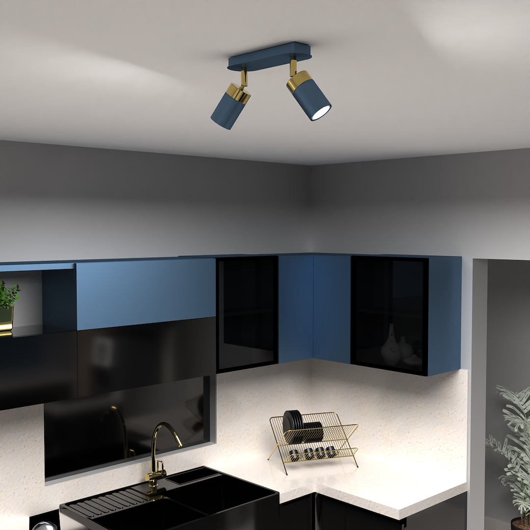 Lampa sufitowa JOKER NAVY BLUE/GOLD 2xGU10 Milagro - obrazek 4