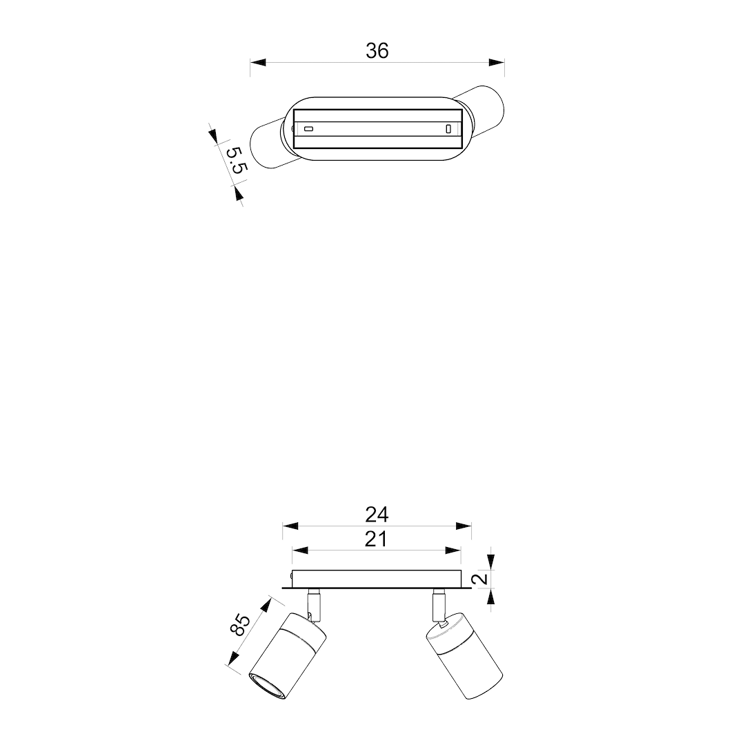 Lampa sufitowa JOKER NAVY BLUE/GOLD 2xGU10 Milagro - obrazek 7