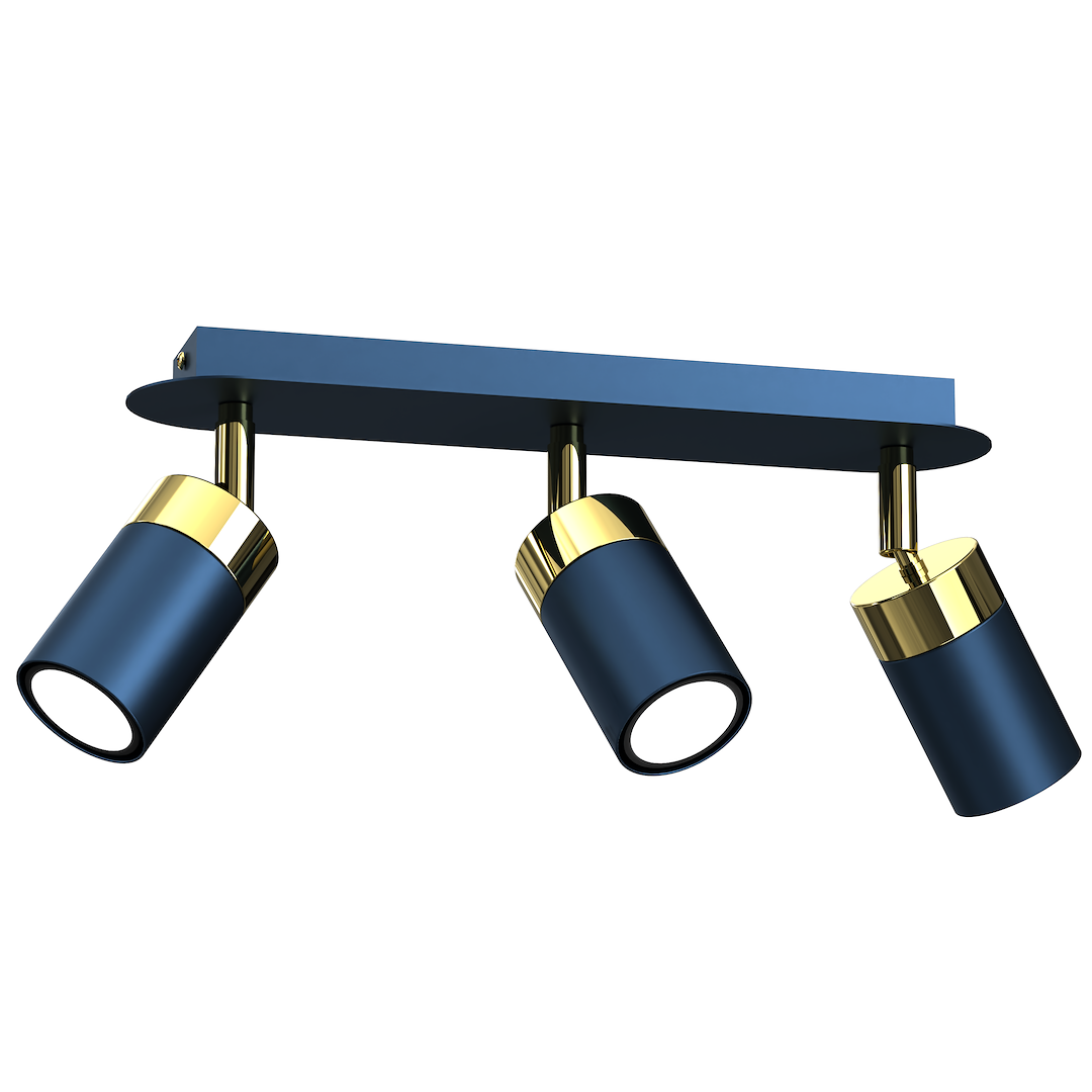 Lampa sufitowa JOKER NAVY BLUE/GOLD 3xGU10 Milagro