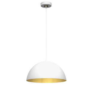 Lampa wisząca Beta 1xE27 35cm Biały/Złoty Milagro