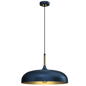 Lampa wisząca LINCOLN BLUE/GOLD 1xE27 45cm Milagro