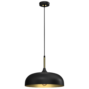 Lampa wisząca LINCOLN BLACK/GOLD 1xE27 35cm Milagro