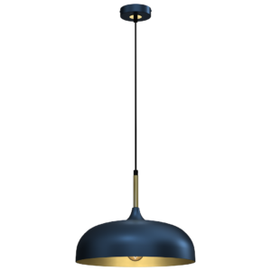 Lampa wisząca LINCOLN BLUE/GOLD 1xE27 35cm Milagro