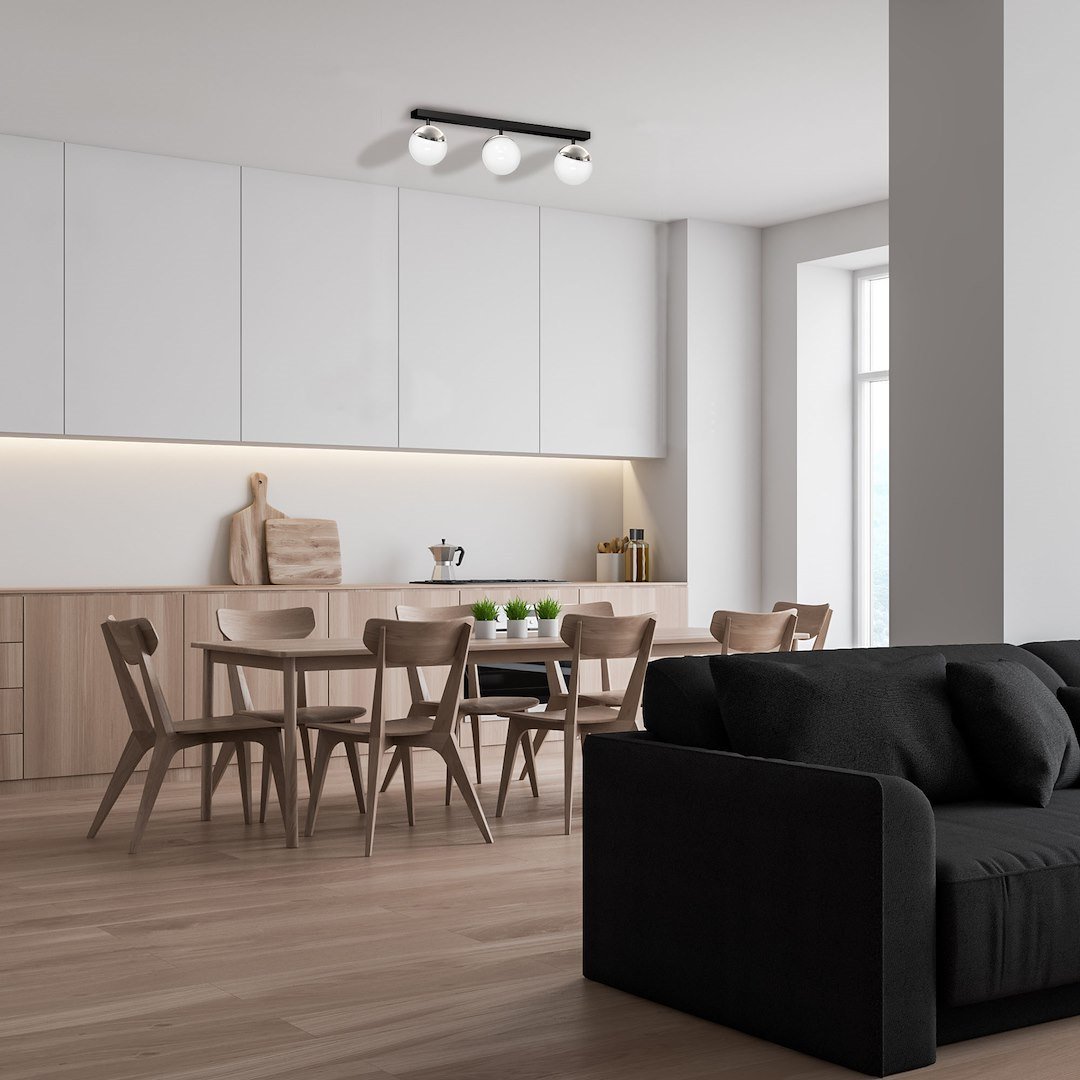 Lampa sufitowa SFERA BLACK/CHROME 3xE14 Milagro - obrazek 2