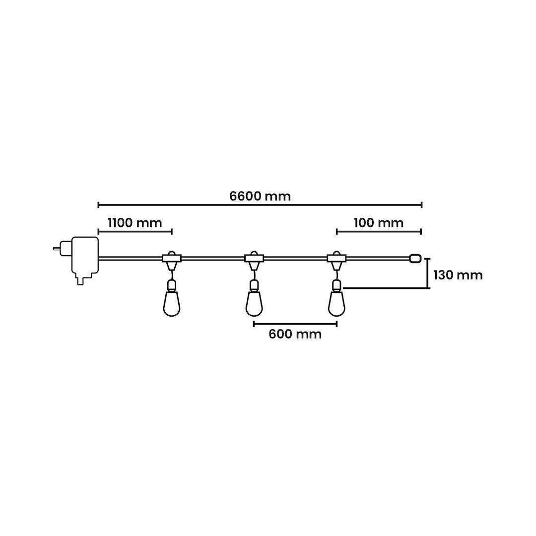 Girlanda zewnętrzna Summer Time 6,6m S14 Filament 2200K 36V 10xE27 IP44 Milagro - obrazek 7