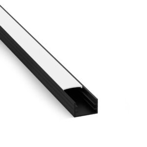 Profil LED natynkowy NT zestaw z kloszem mlecznym Czarny 2m Milagro