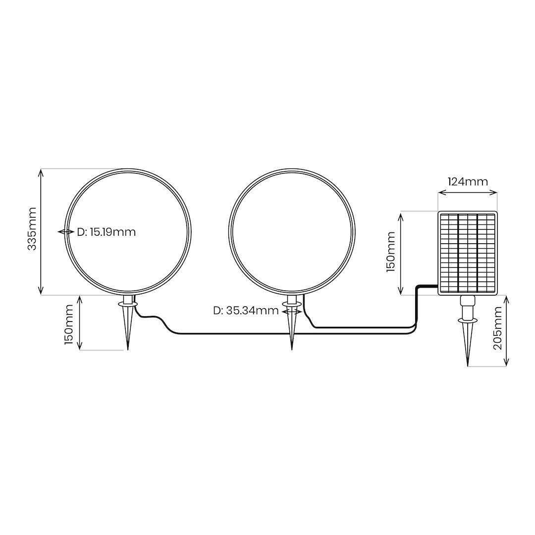 Lampa Solarna Rings 2x1,5W 2x25lm 3000K Milagro - obrazek 13