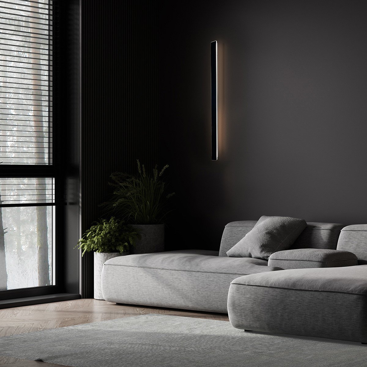 Kinkiet Bodo 90 cm czarny IP54 LED CCT Light Prestige - obrazek 4