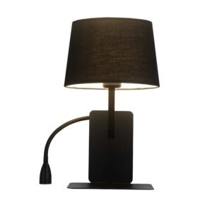 Kinkiet z półką Dakota lewy czarny 1xE27 Light Prestige