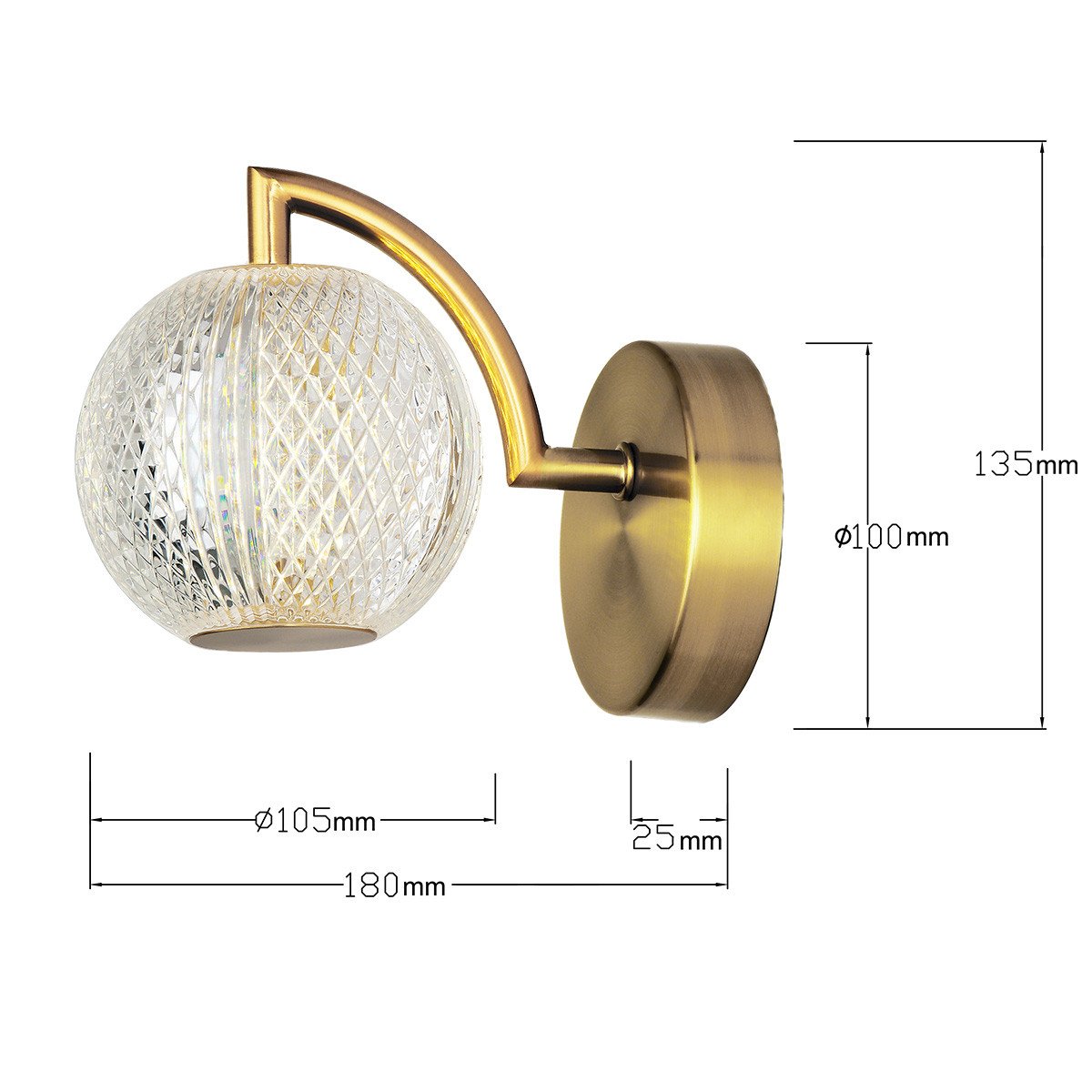 Diamond kinkiet złoty Light Prestige - obrazek 7