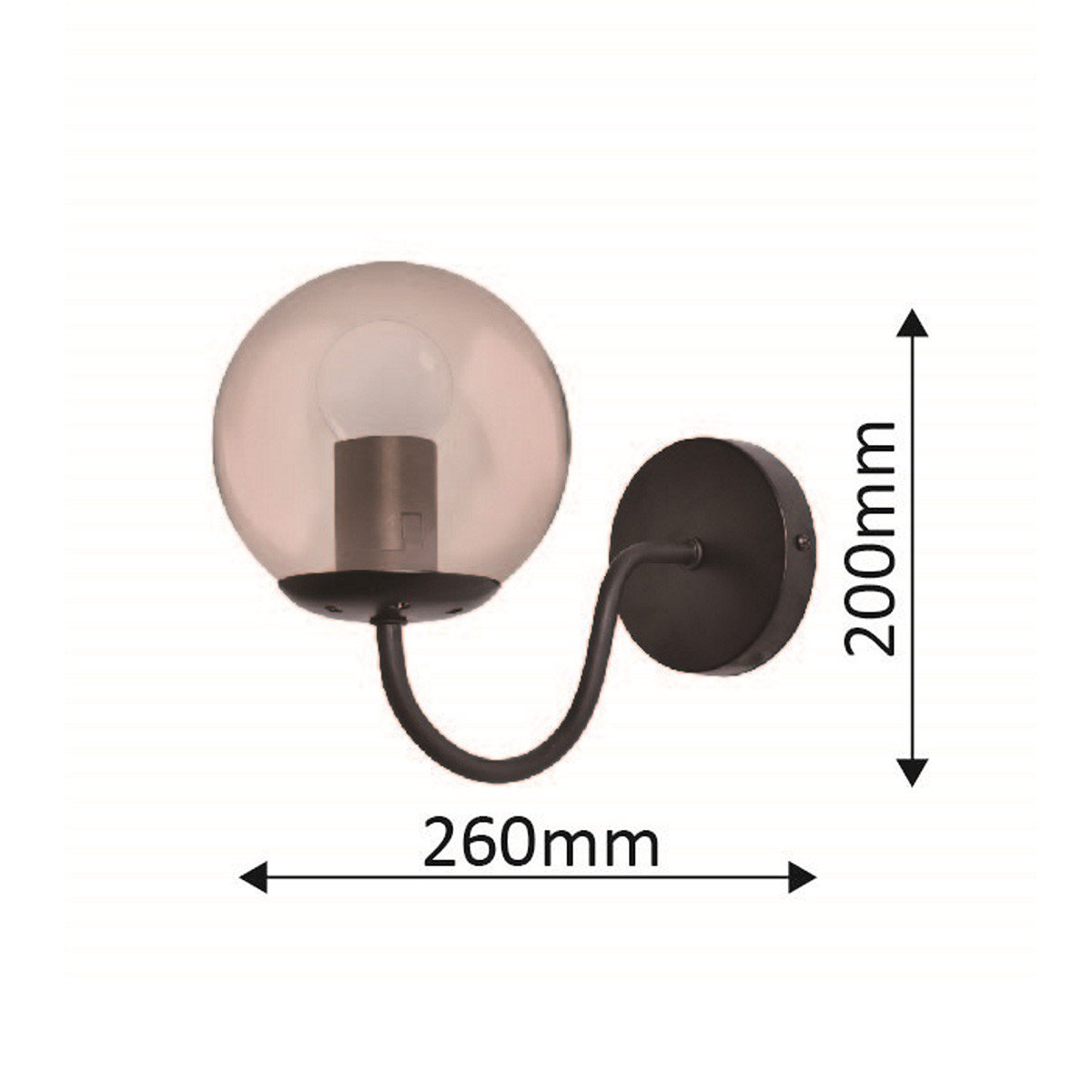 Kinkiet Hook czarny 1xE27 Light Prestige - obrazek 3