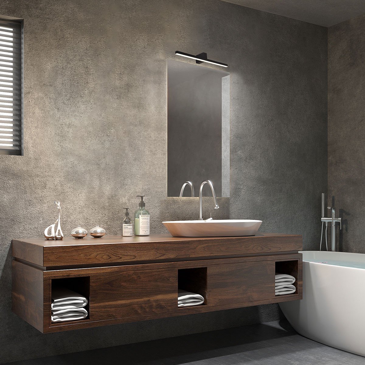 Kinkiet Nevada 60 cm czarny IP44 LED 4000K Light Prestige - obrazek 2