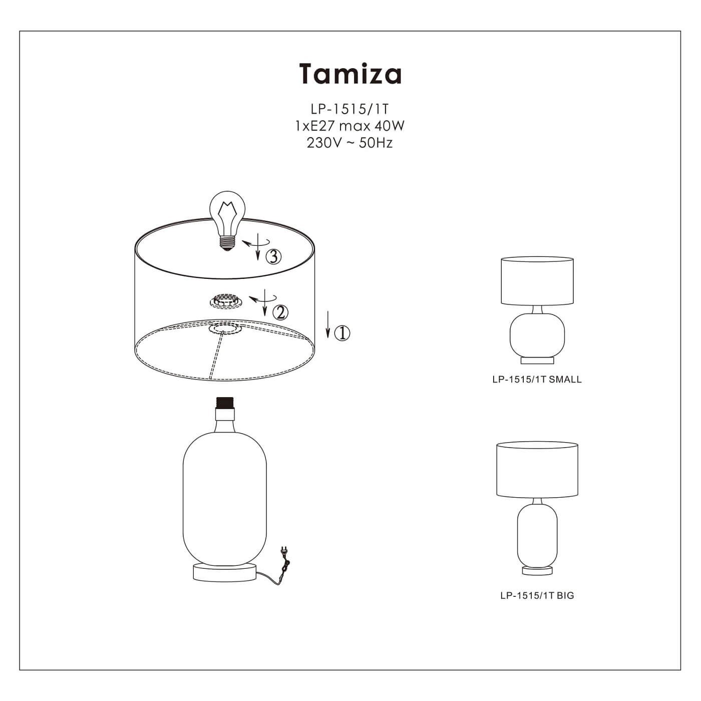 Lampa stołowa Tamiza 65 cm czarna 1xE27 Light Prestige - obrazek 13