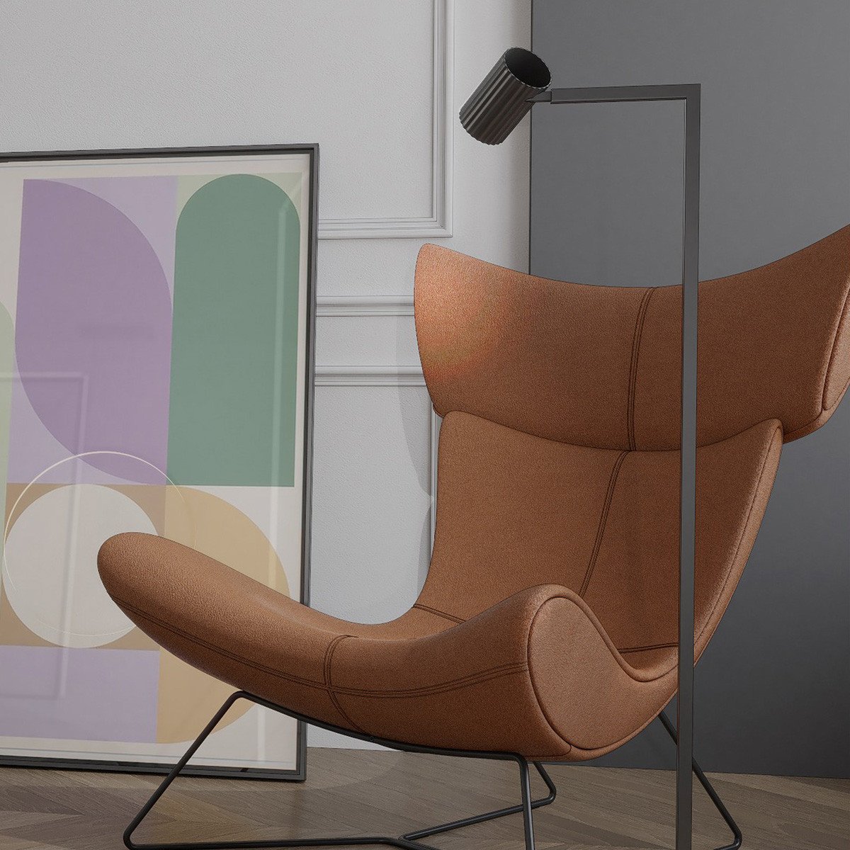 Lampa podłogowa Snow czarna 1xGU10 Light Prestige - obrazek 3