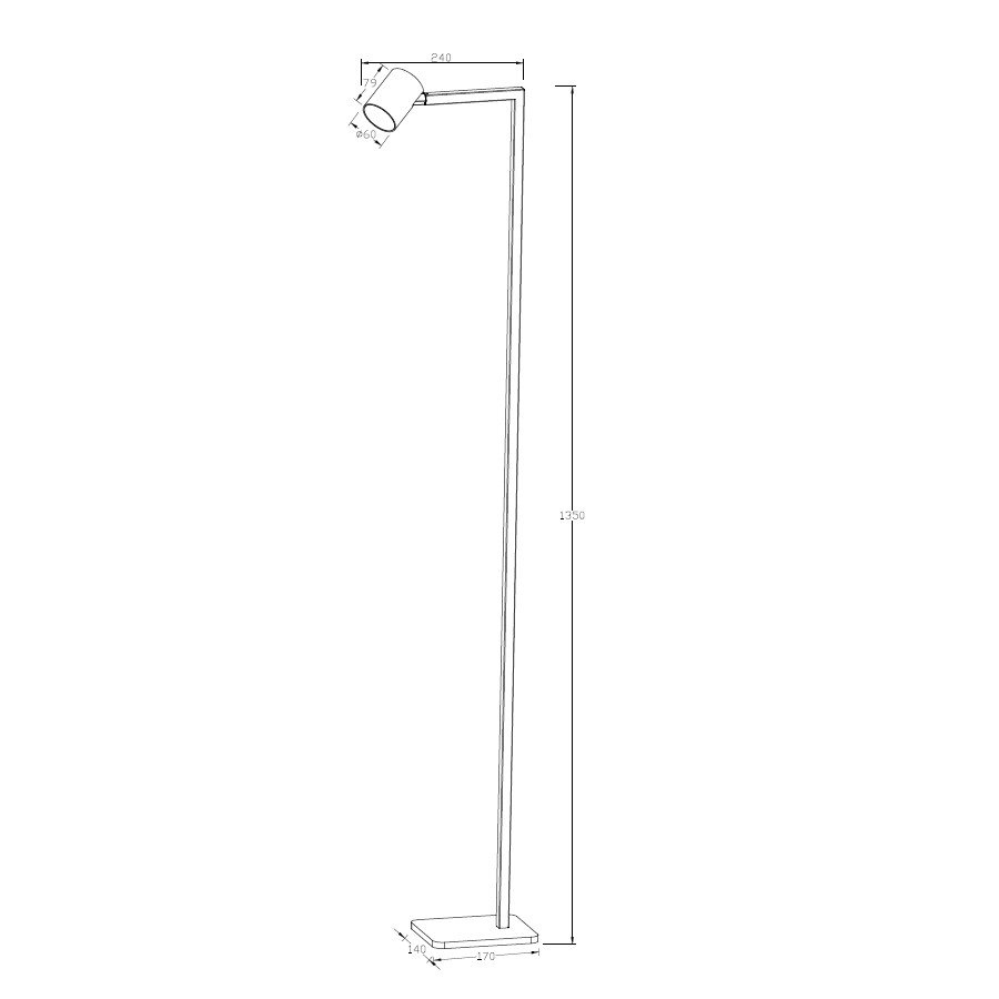 Lampa podłogowa Snow czarna 1xGU10 Light Prestige - obrazek 4