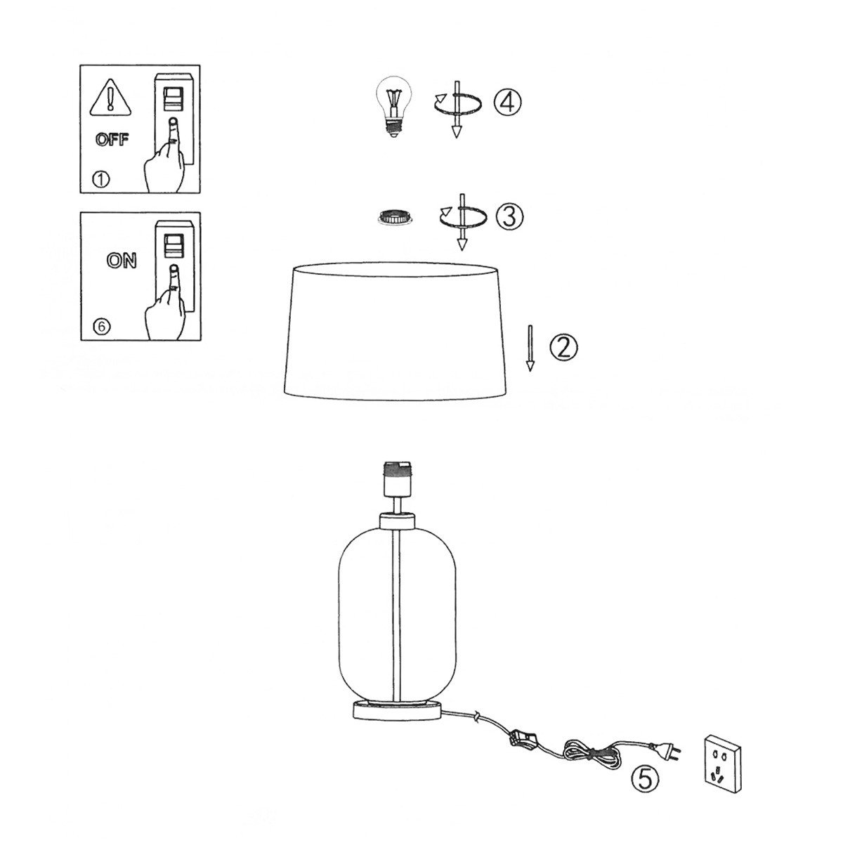 Lampa stołowa Amur niebieska 1xE27 Light Prestige - obrazek 6
