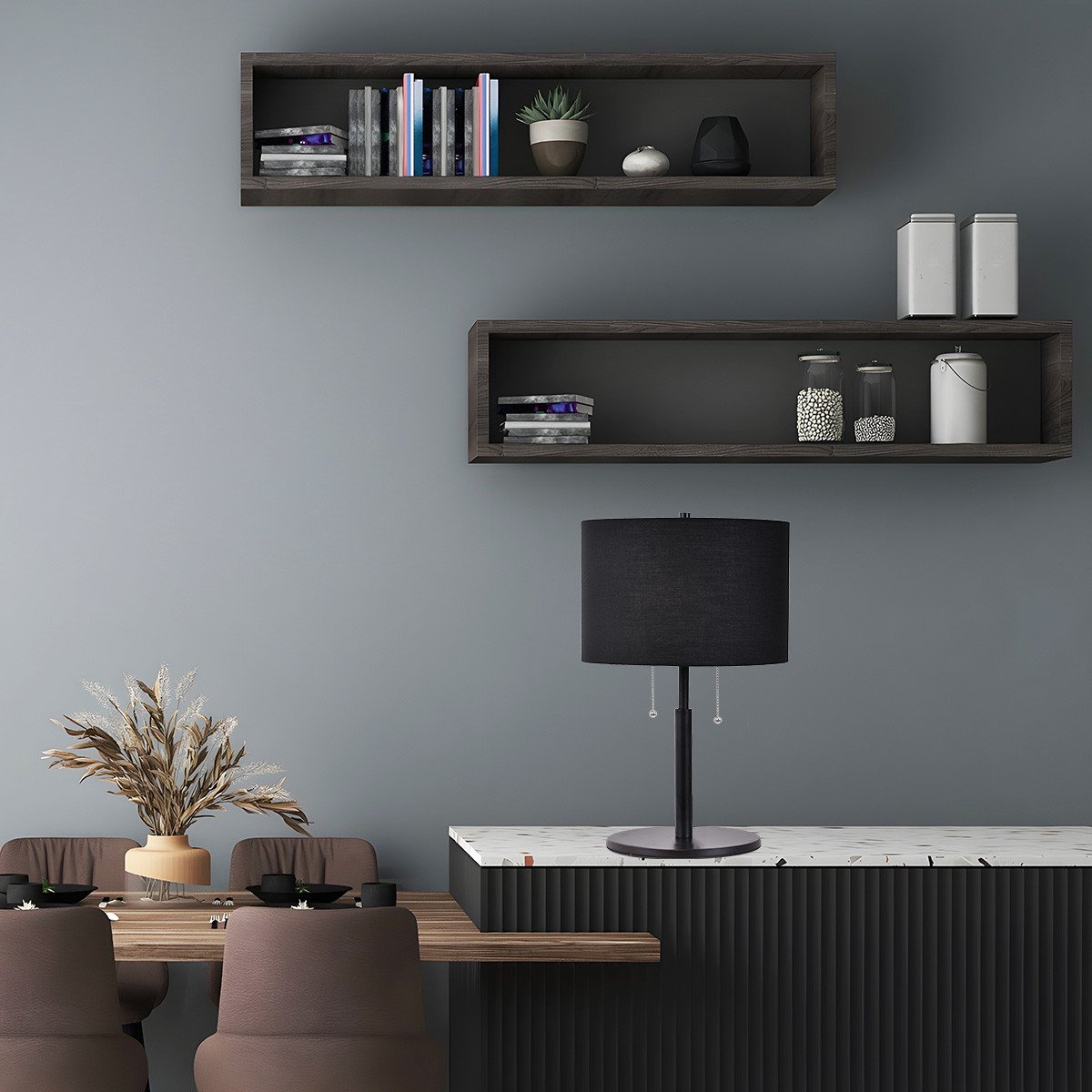 Lampa stołowa Fogo czarna 2xE27 Light Prestige - obrazek 4