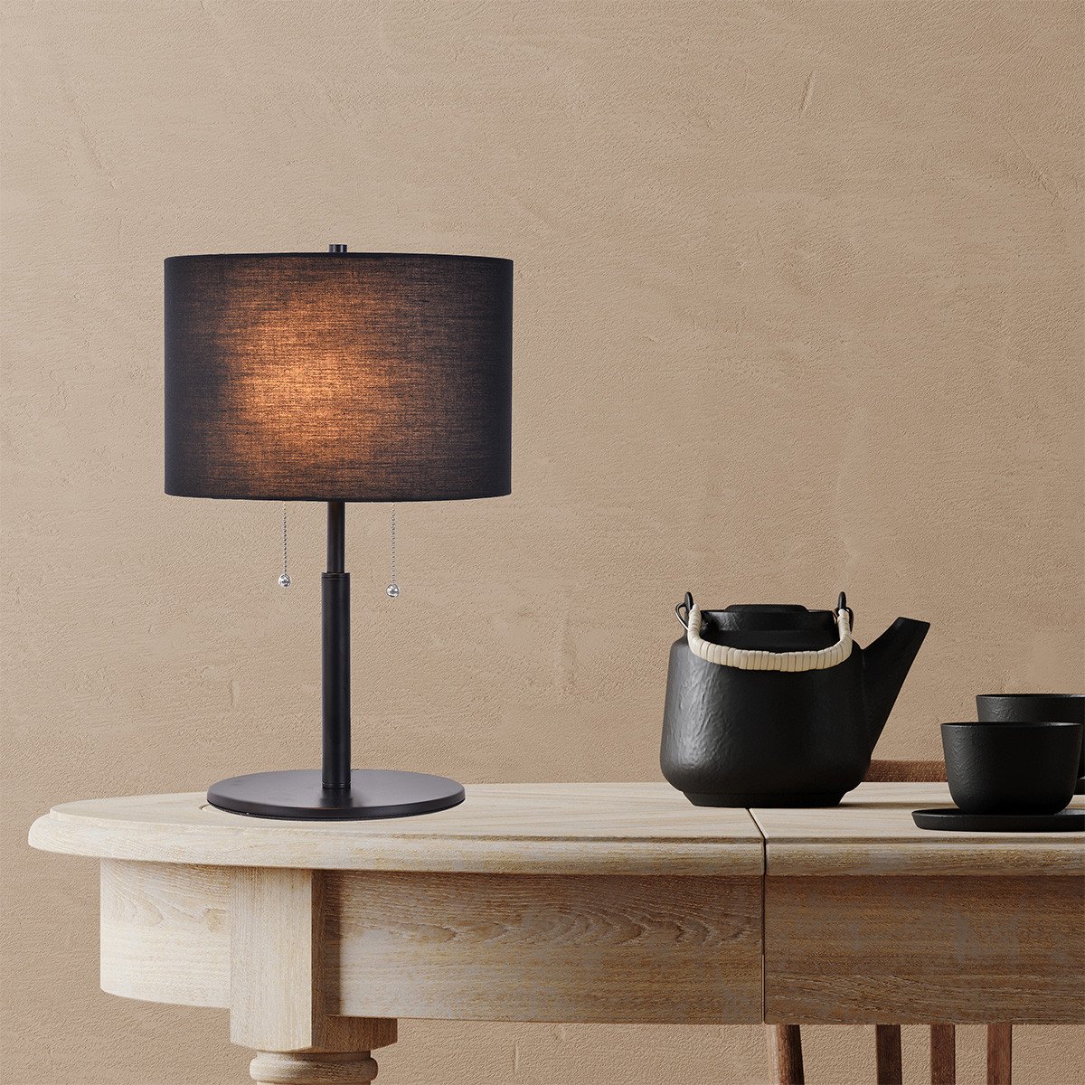 Lampa stołowa Fogo czarna 2xE27 Light Prestige - obrazek 5