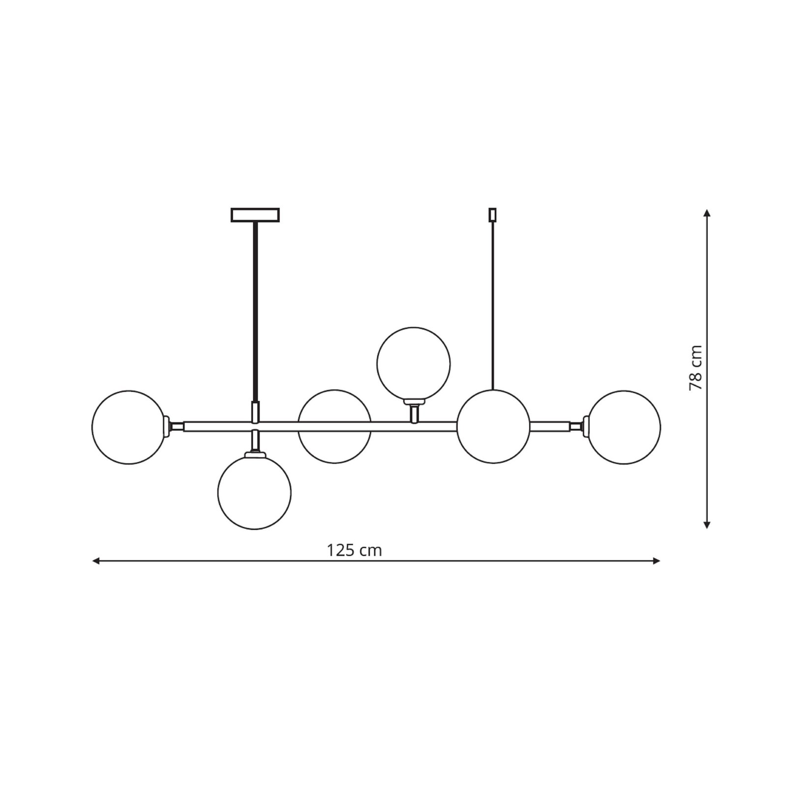 Lampa wisząca Alisa czarna 6xE14 Light Prestige - obrazek 3