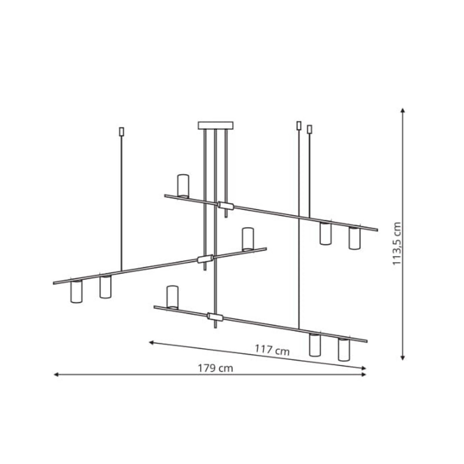 Lampa wisząca Arizona czarno - złota 9xGU10 Light Prestige - obrazek 5