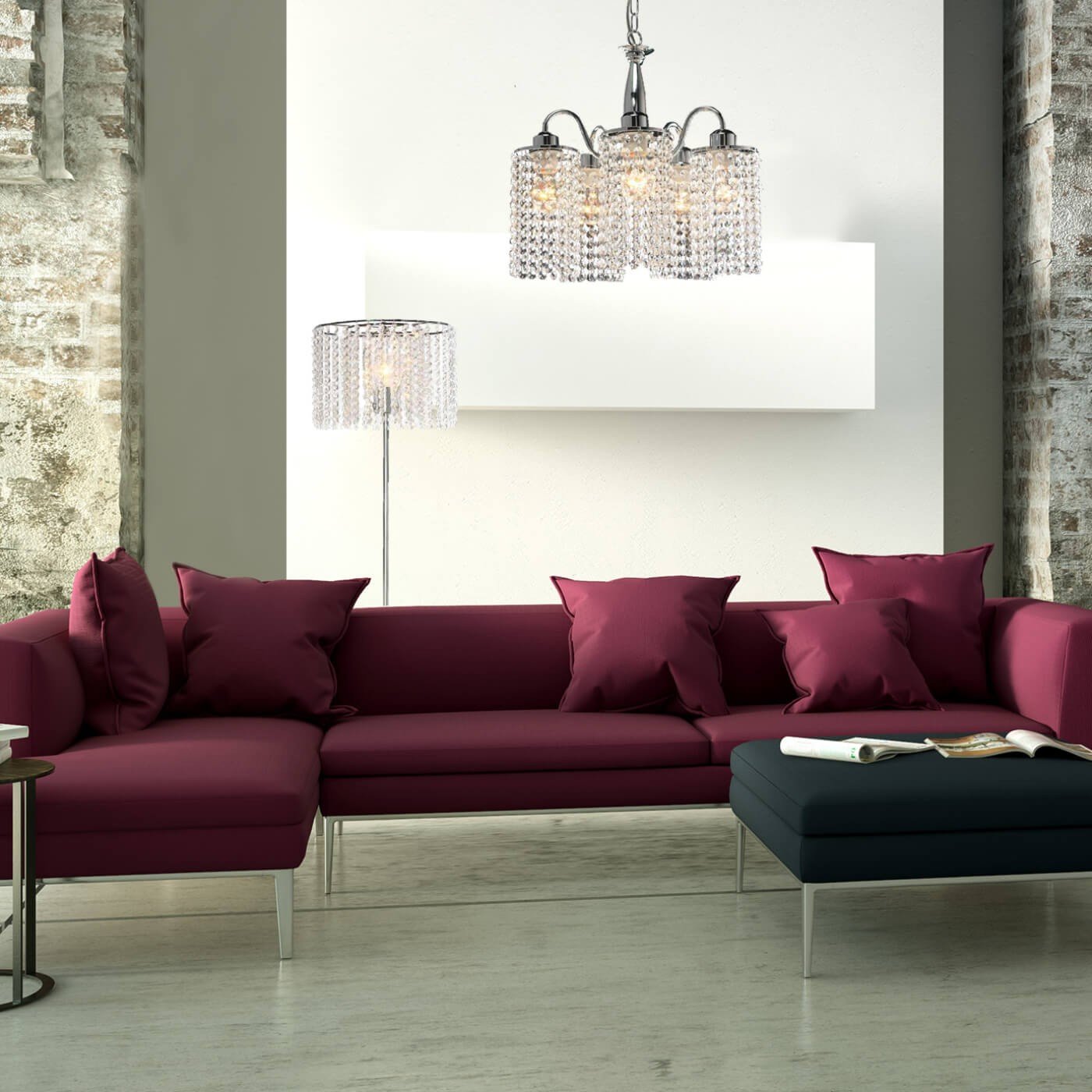 Lampa wisząca Bright Star srebrna 5xE27 Light Prestige - obrazek 2