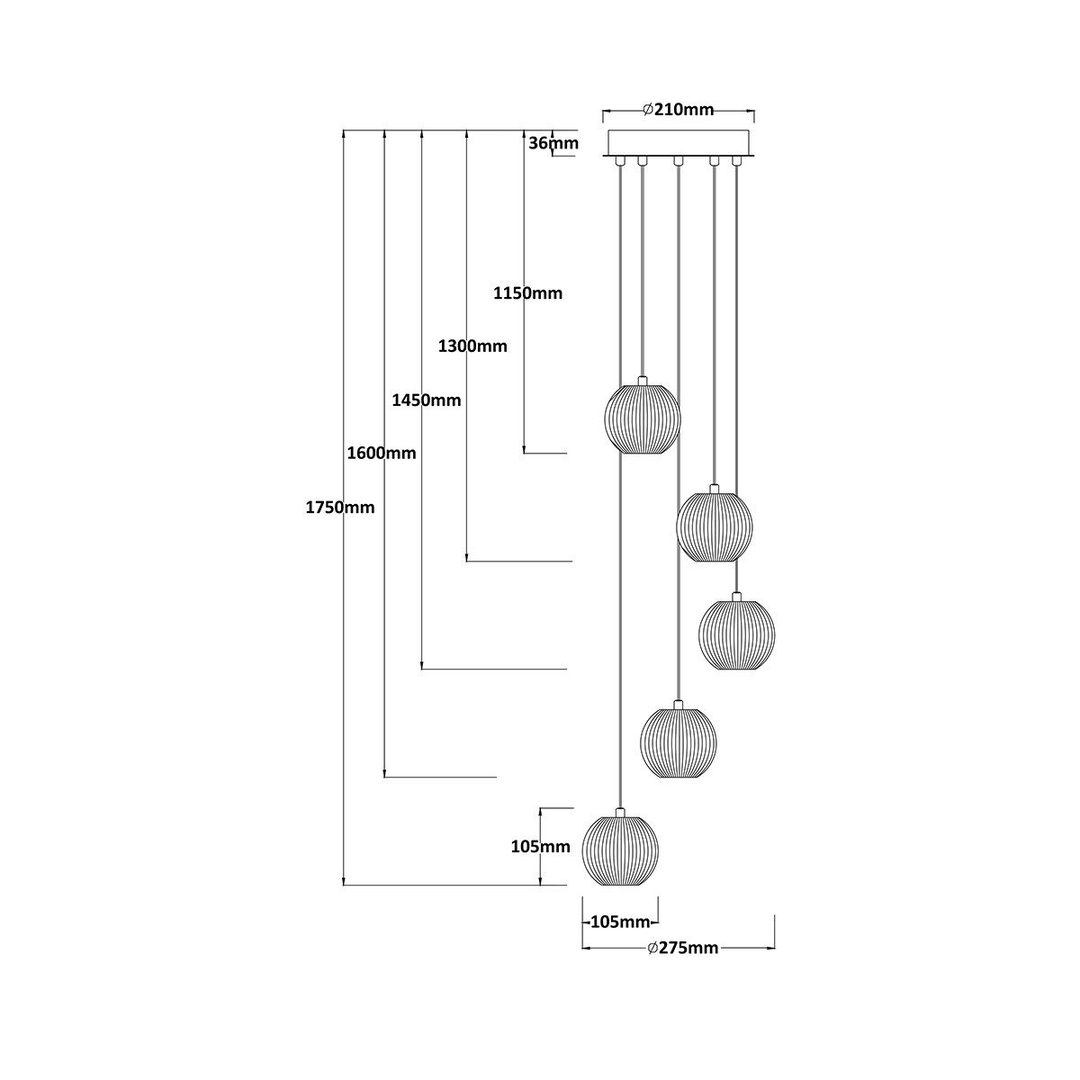 Lampa wisząca Brillant 5 złota LED CCT Light Prestige - obrazek 5