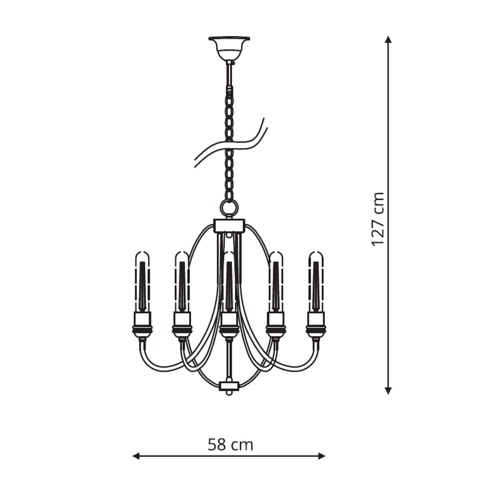 Lampa wisząca Canaria czarna 5xE27 Light Prestige - obrazek 3