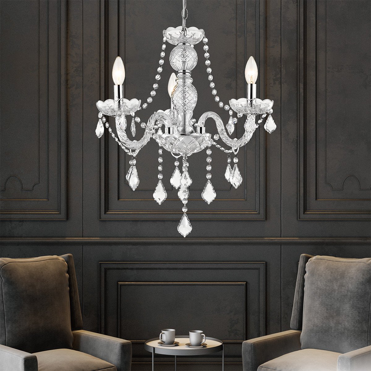 Lampa wisząca Cristallo srebrna 3xE14 Light Prestige - obrazek 4