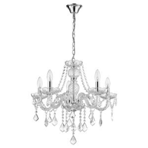 Lampa wisząca Cristallo srebrna 5xE14 Light Prestige