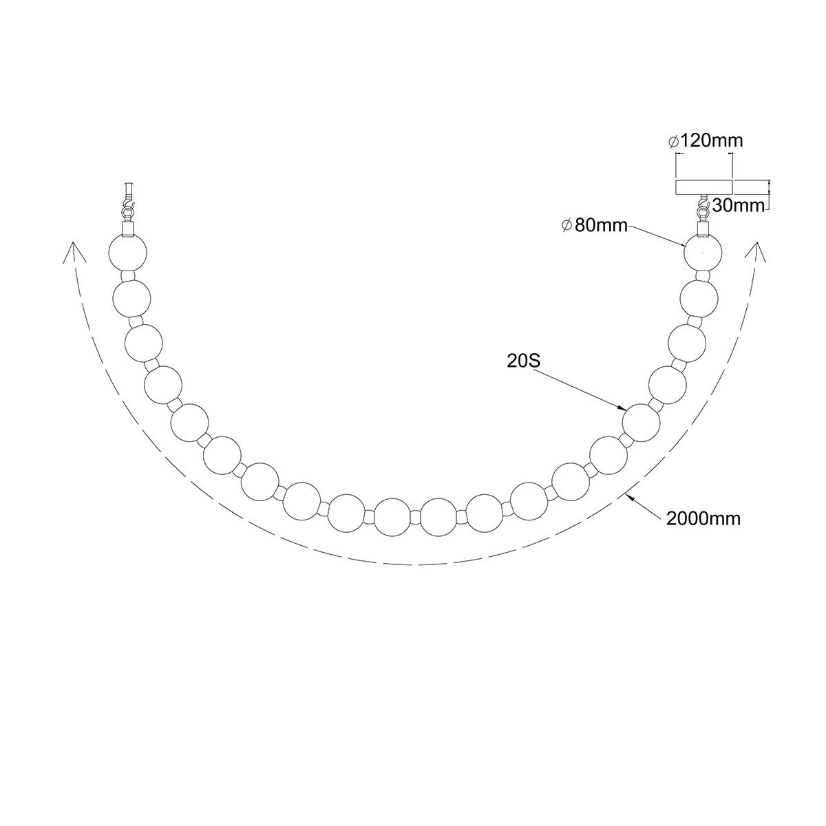Lampa wisząca Dorado Rope 2 m złota LED CCT Light Prestige - obrazek 9
