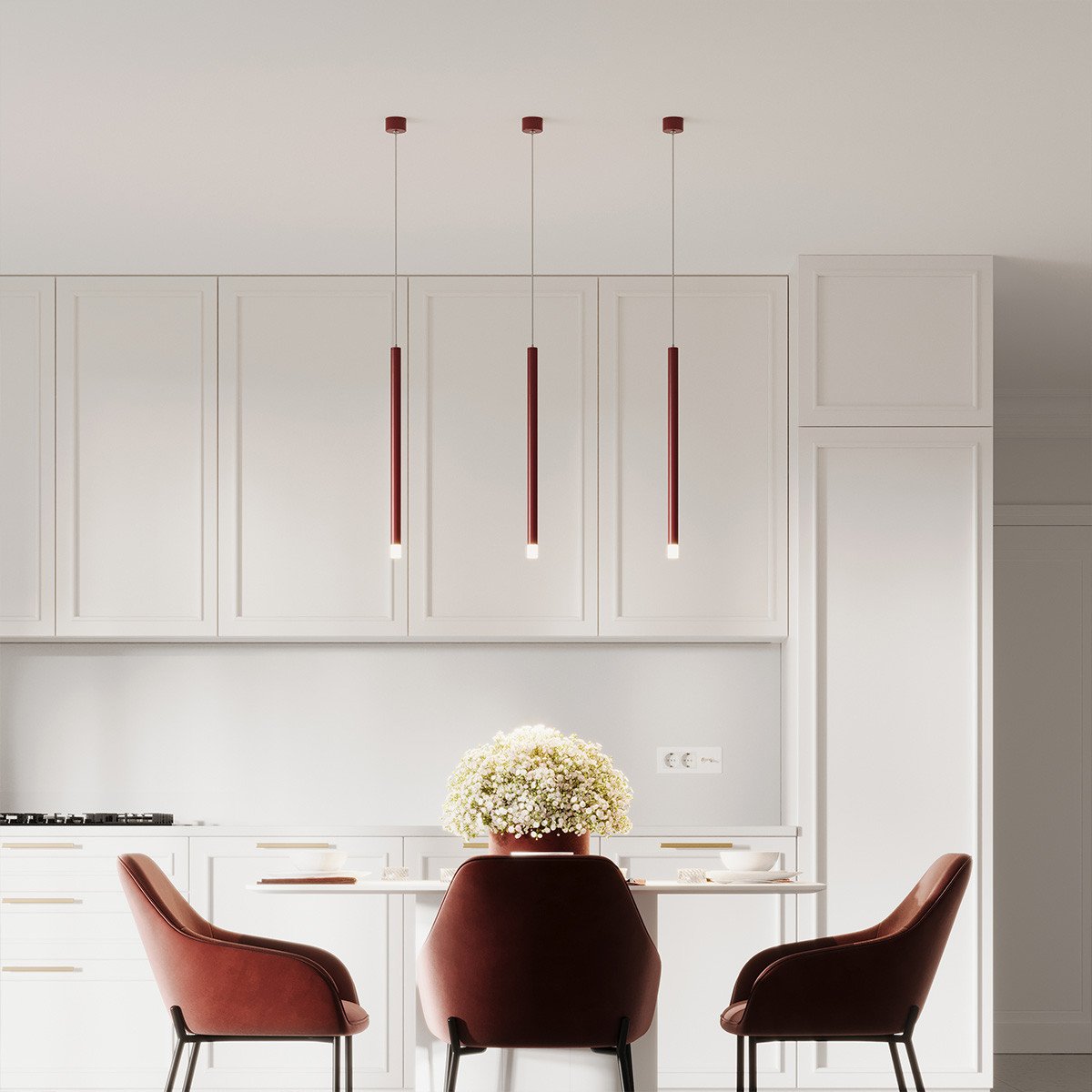 Lampa wisząca Lungo 1 czerwona 1xG9 Light Prestige - obrazek 2