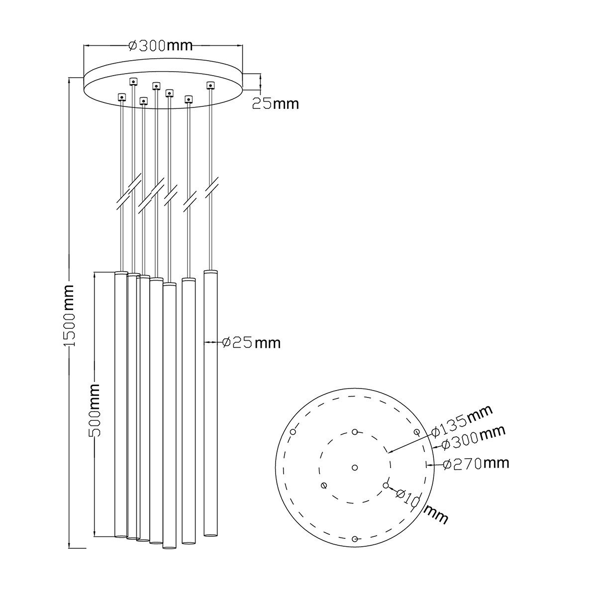 Lampa wisząca Lungo 7 kolor mix 7xG9 Light Prestige - obrazek 8