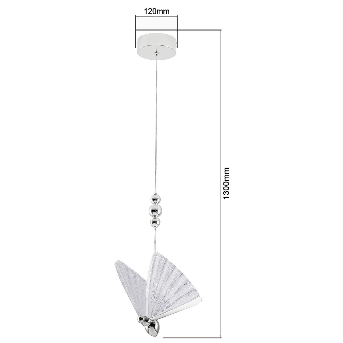 Lampa wisząca Mariposa 1 srebrna LED CCT Light Prestige - obrazek 6