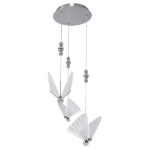 Lampa wisząca Mariposa 3 srebrna LED CCT Light Prestige