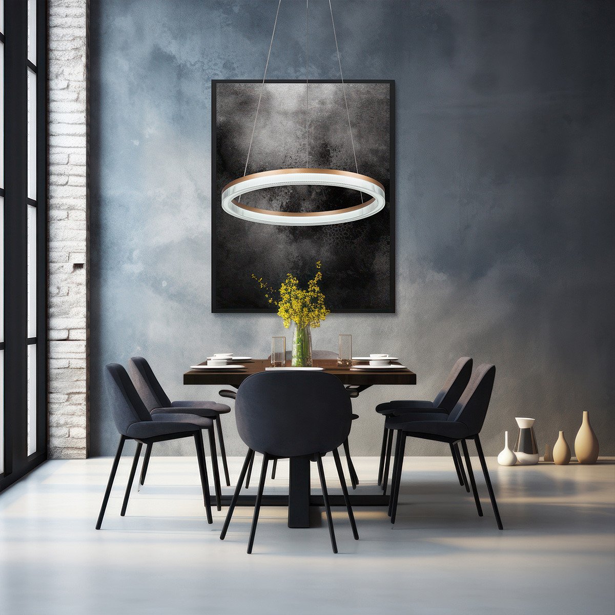 Lampa wisząca Midway Cristal Triangle złoto - transparentna LED CCT Light Prestige - obrazek 2