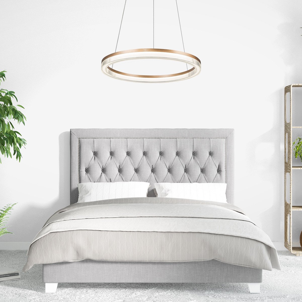 Lampa wisząca Midway Cristal Triangle złoto - transparentna LED CCT Light Prestige - obrazek 4