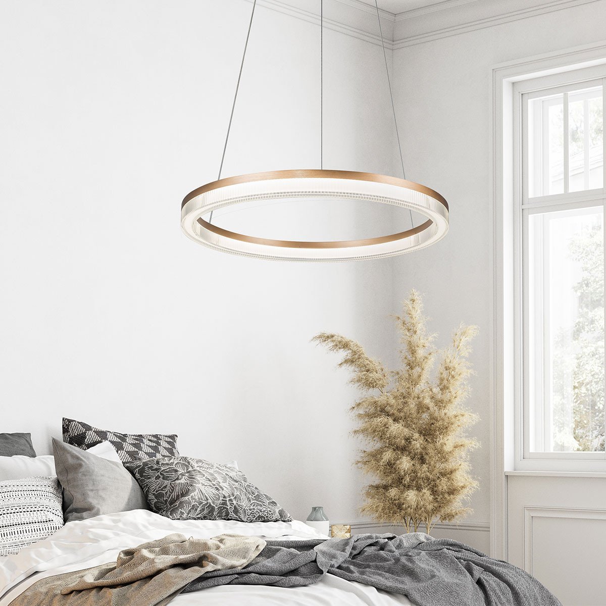 Lampa wisząca Midway Cristal Triangle złoto - transparentna LED CCT Light Prestige - obrazek 7