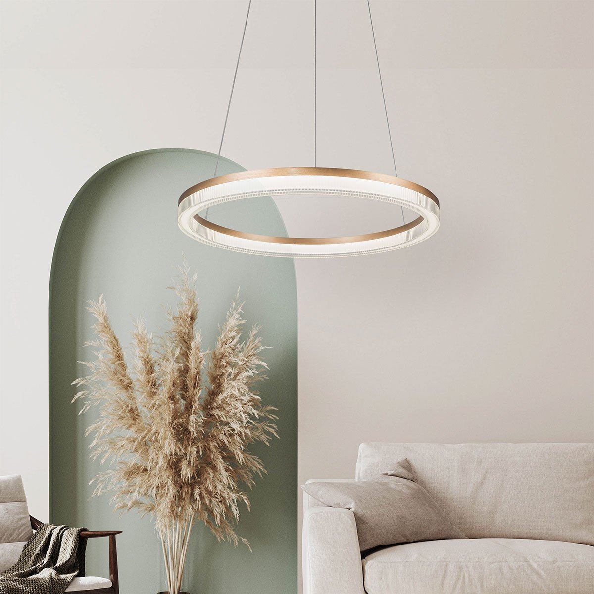 Lampa wisząca Midway Cristal Triangle złoto - transparentna LED CCT Light Prestige - obrazek 8