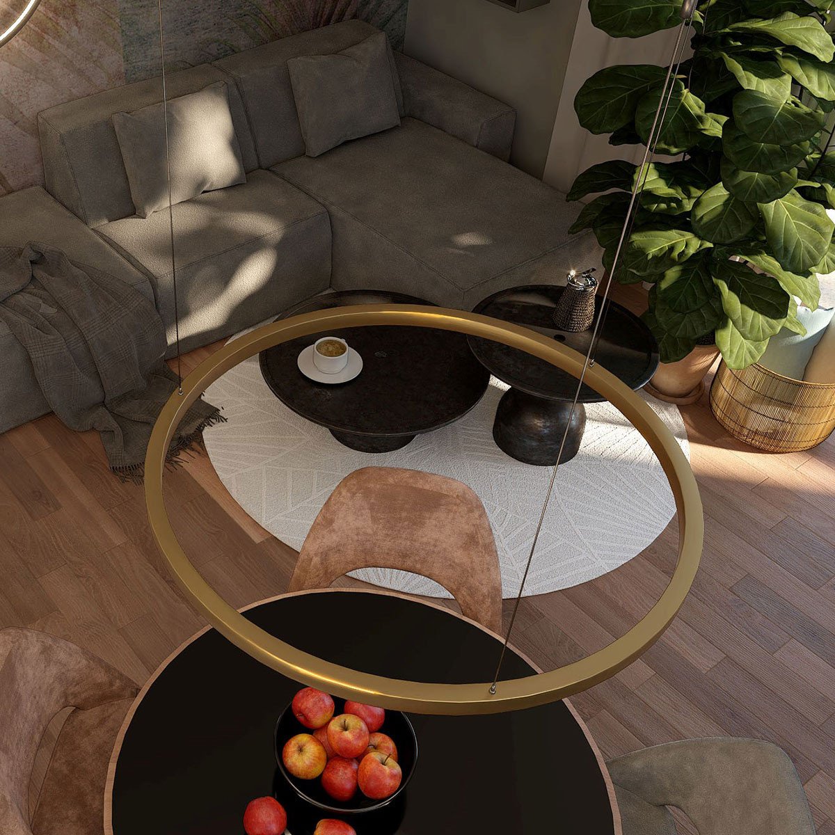 Lampa wisząca Midway złota LED 3000K Light Prestige - obrazek 5