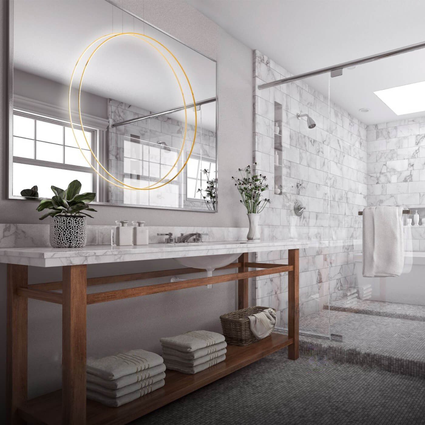 Lampa wisząca Mirror S złota IP44 LED CCT Light Prestige - obrazek 8