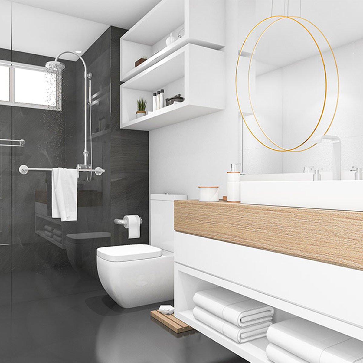 Lampa wisząca Mirror S złota IP44 LED CCT Light Prestige - obrazek 9