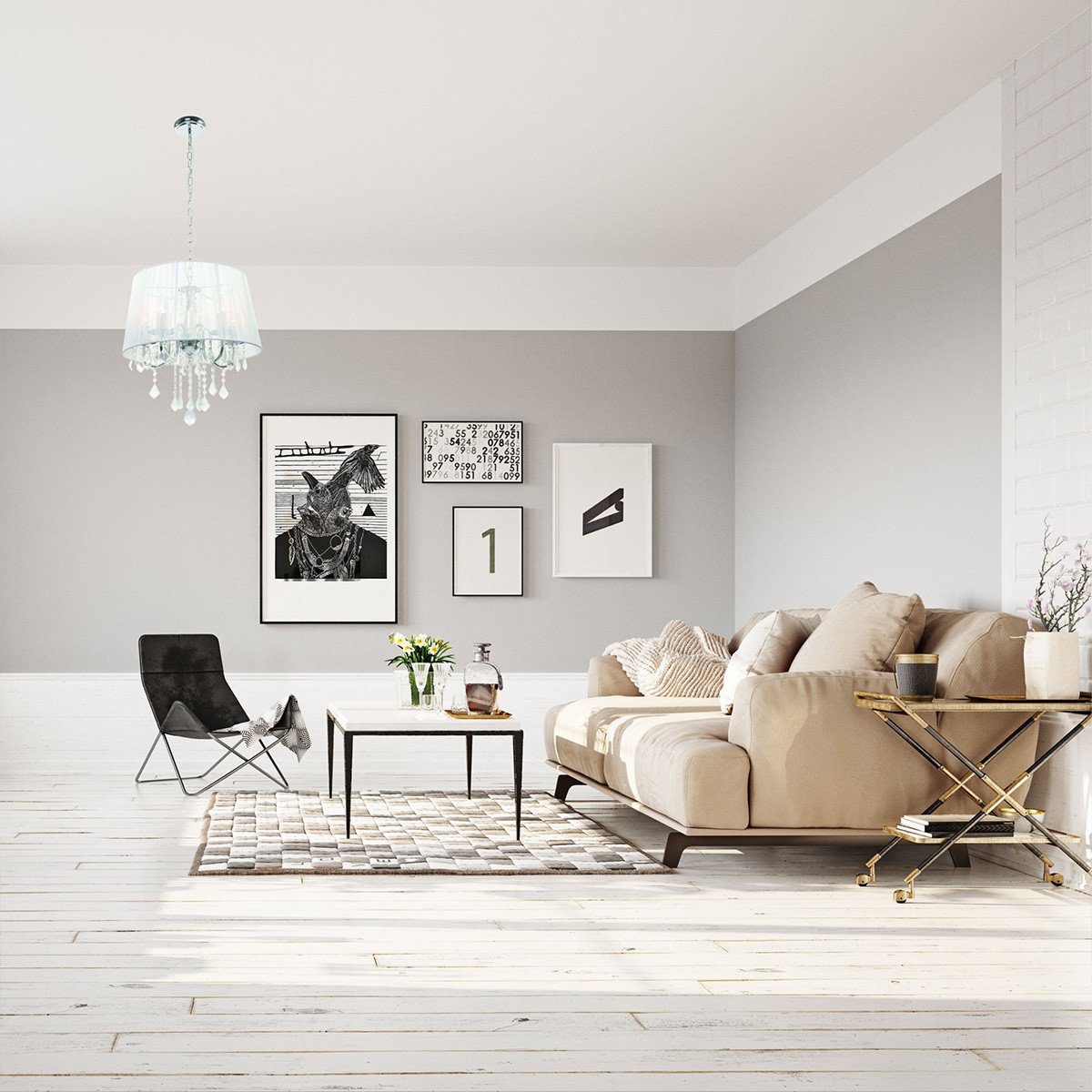 Lampa wisząca Mona srebrna 5xE14 Light Prestige - obrazek 2