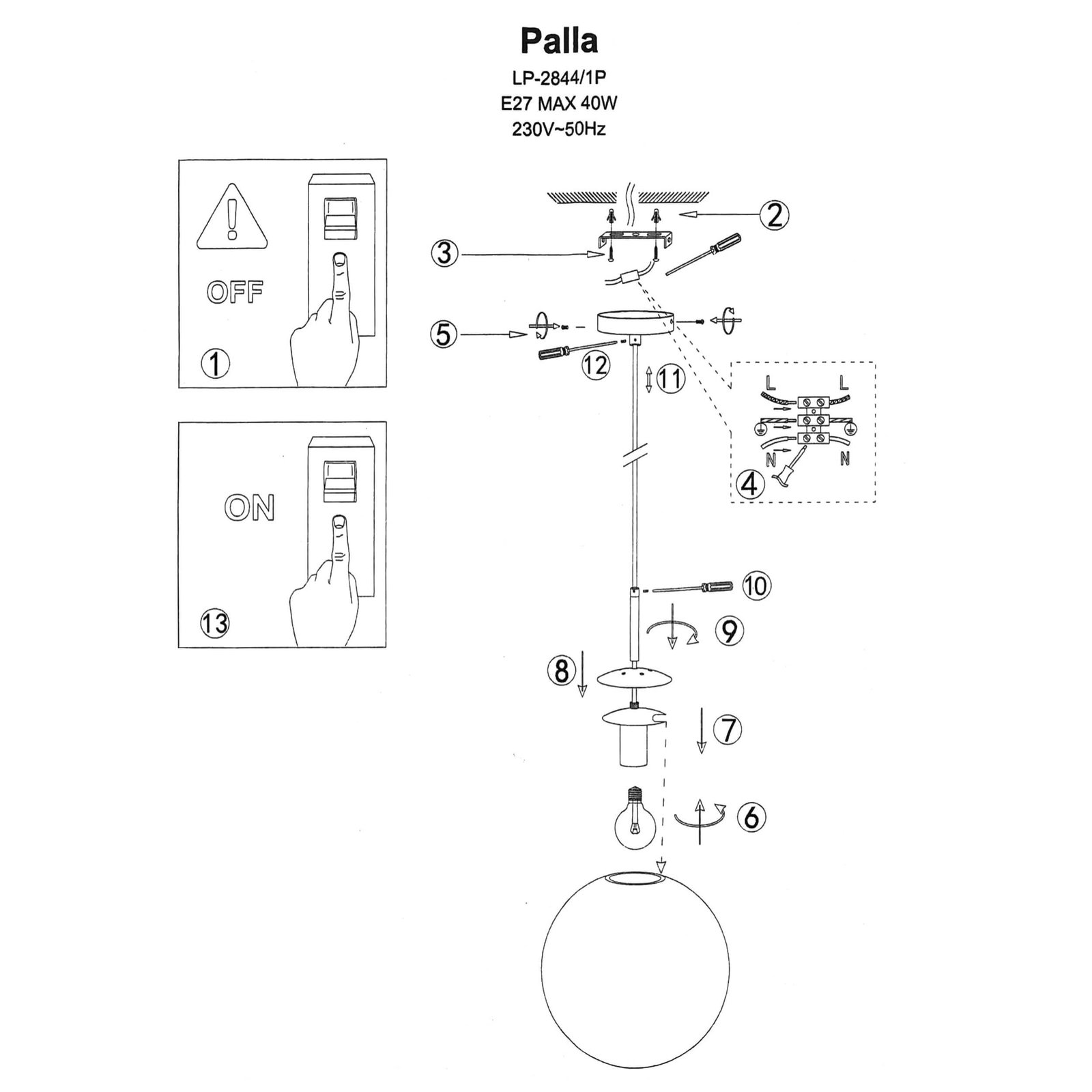 Lampa wisząca Palla miedziana 1xE14 Light Prestige - obrazek 13