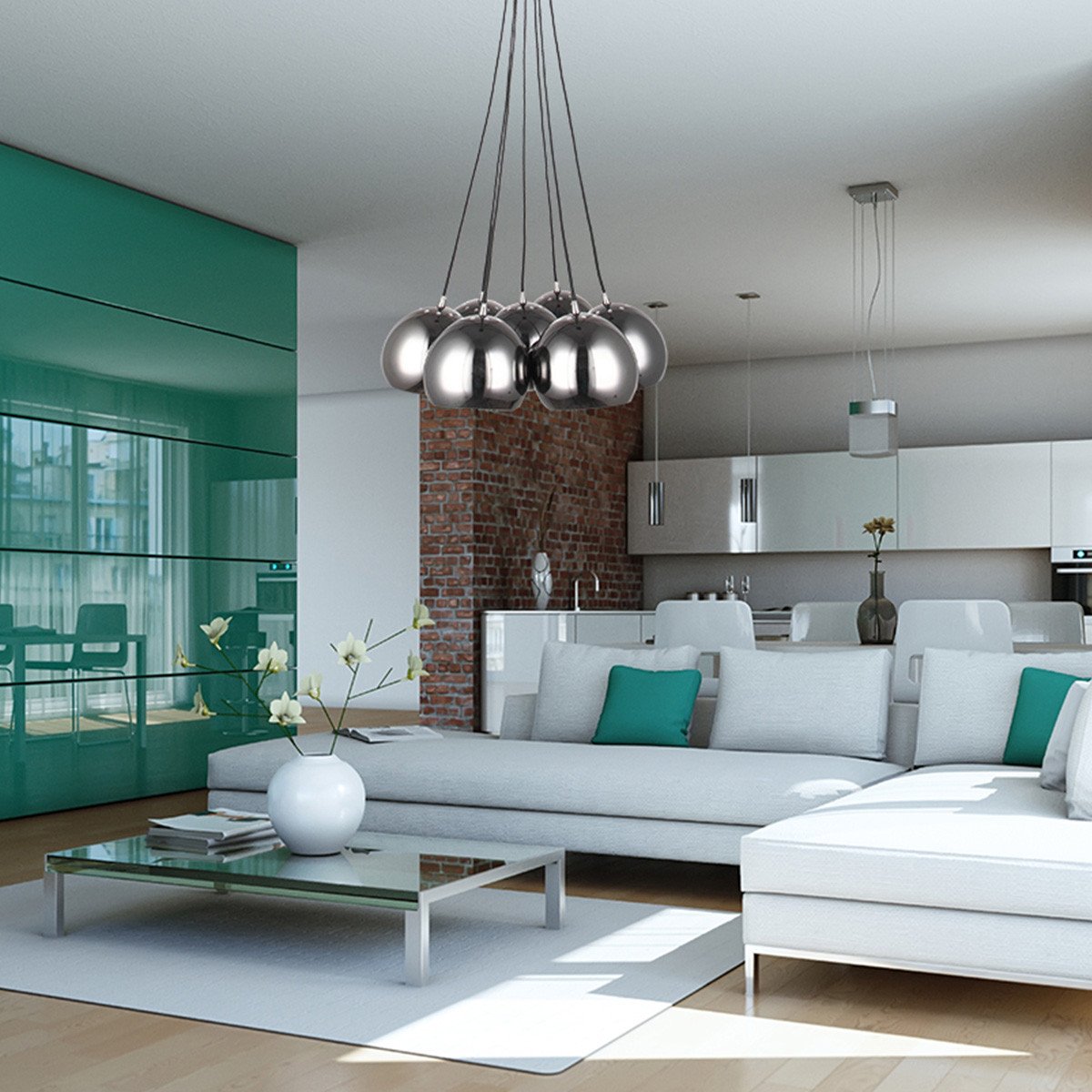 Lampa wisząca Punto grafitowa 7xE14 Light Prestige - obrazek 2