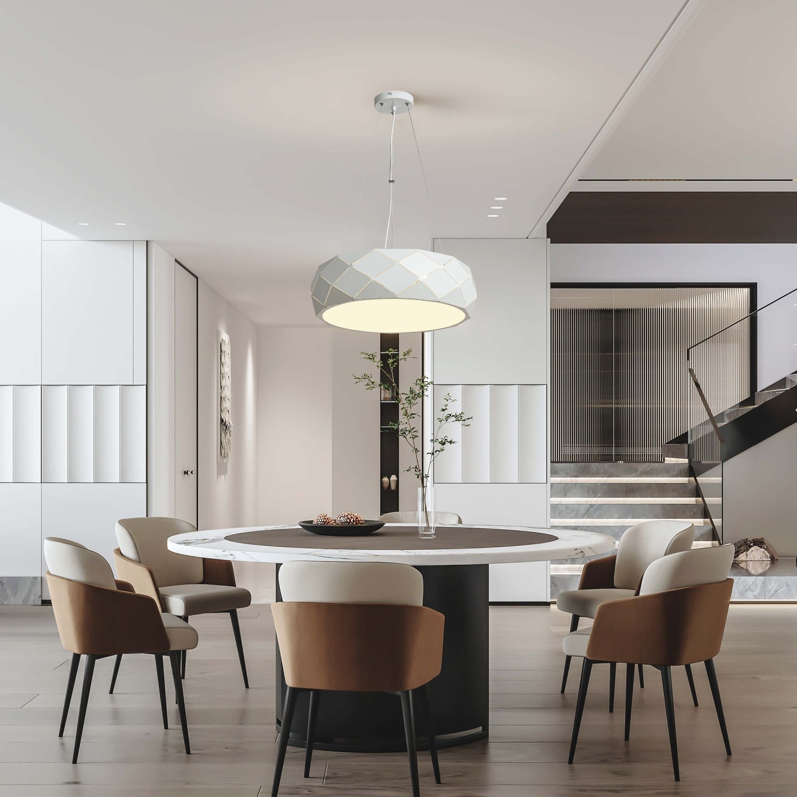 Lampa wisząca Reus biała 3xE27 Light Prestige - obrazek 2